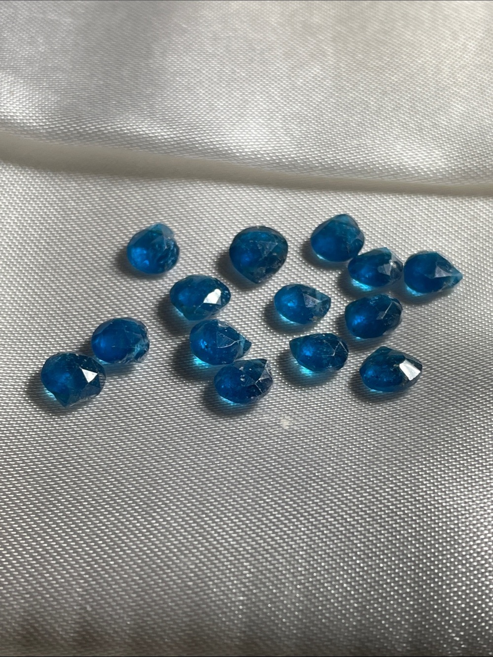 Blue Apatite Faceted Teardrop Loose Gemstones Drilled 10cts - Women Jewelry